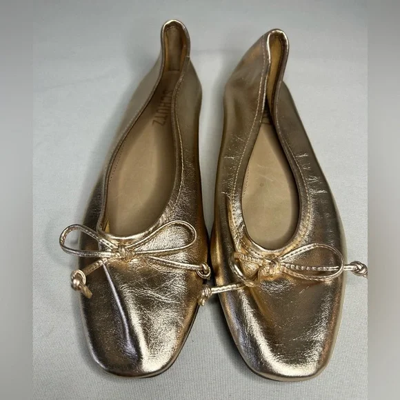 Shutz Arissa platina Metallic leather ballet flats made in Brazil NWOB. Size 5 - Picture 6 of 6